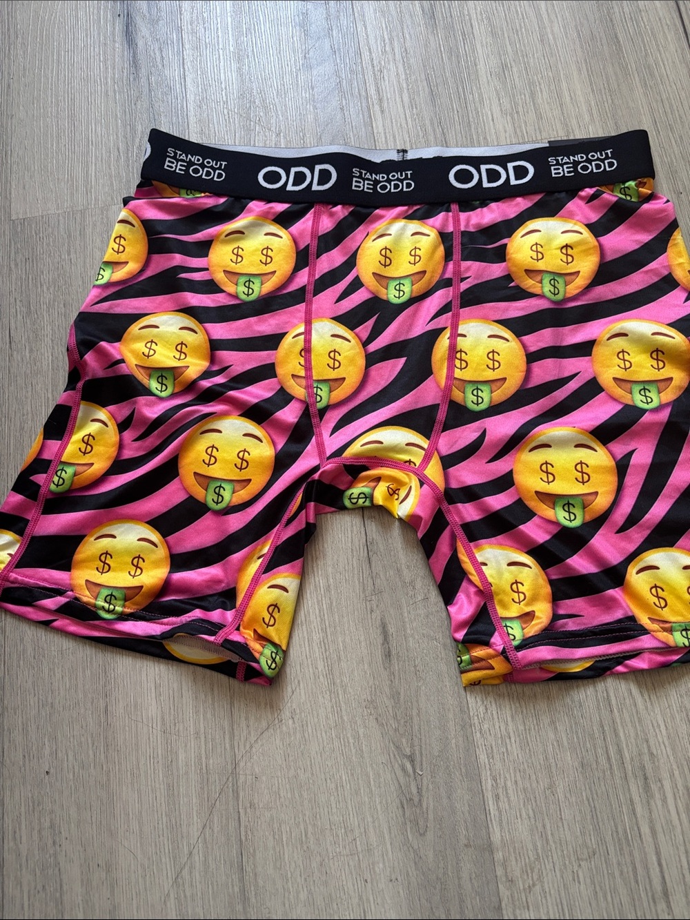 ODD Men’s Pink Zebra Emoji Print Boxer Briefs